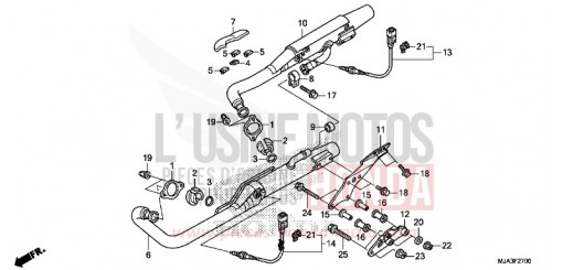 SILENCIEUX D'ECHAPPEMENT (VT750C/C2S/CA/CS) VT750CSD de 2013